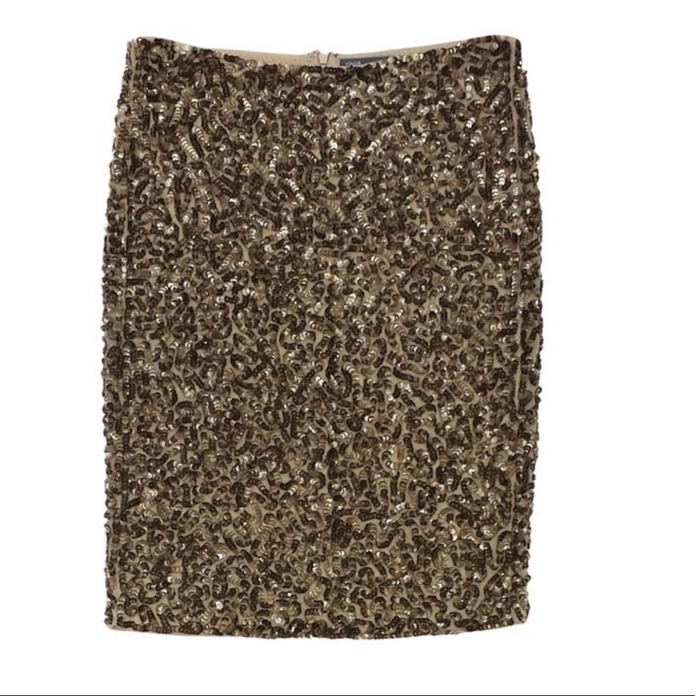 Vince Sequin Skirt in Bronze